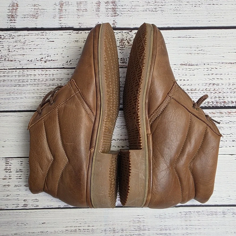 Florsheim Field Plain Toe Brown Leather Chukka‎ Boot Nubuck Mens 9.5 E Vibram